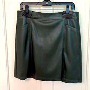 Loft Women’s Faux Leather Pocket Shift Skirt